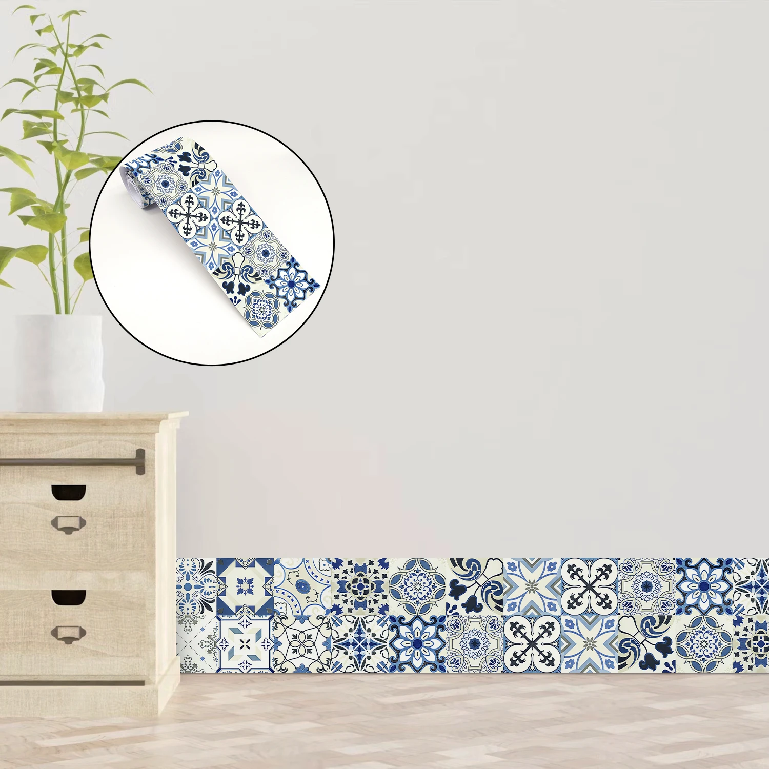 28 Stile Mandala-Design Taillenlinien-Dekorstreifen Wasserdichter Badezimmer-Sockel Selbstklebender Küchen-Fliesenaufkleber – Detail 25