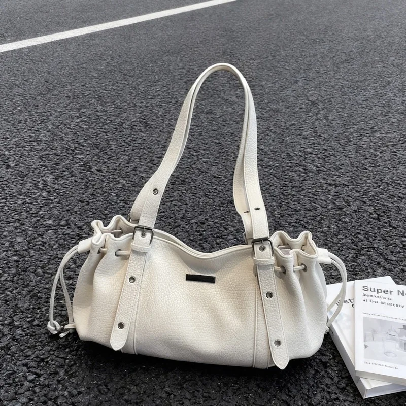 

Women's Designer Handbag Korean Style Tote Bag Luxury Large Capacity Underarm Bag Fashion Drawstring Shoulder Bag for Office