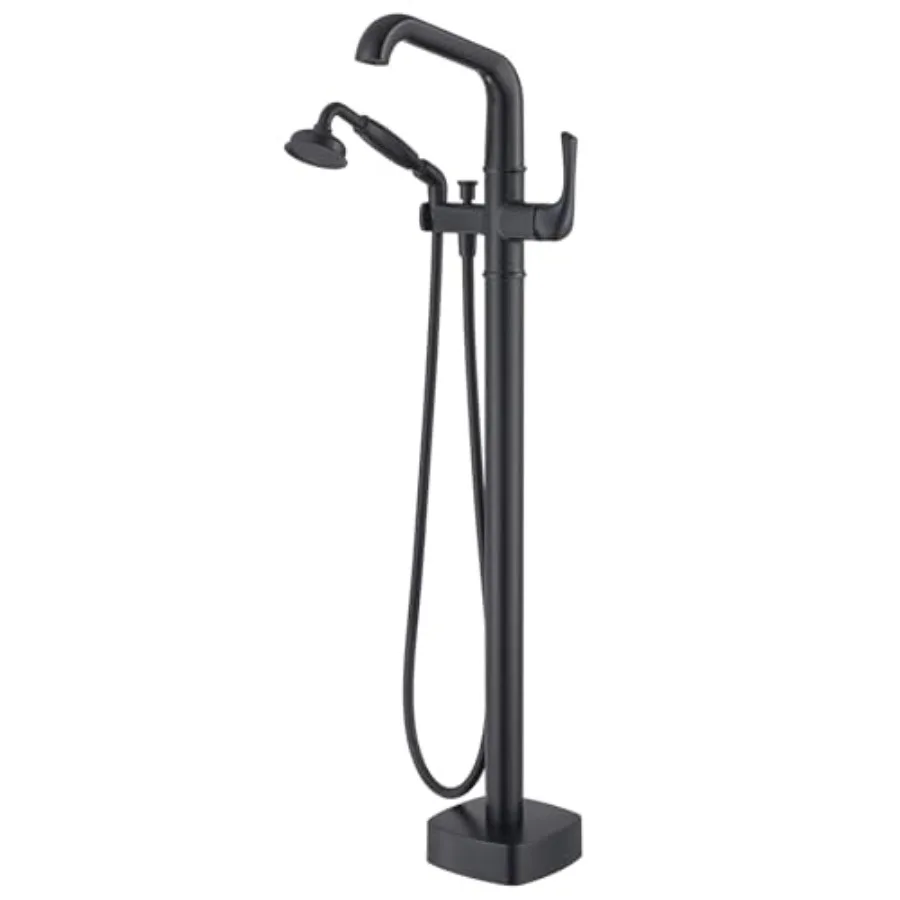 

Luxury Free Standing Tub Faucet Classic Brass Freestanding Bathtub Faucet Bathroom Floor Mount Tub Filler with handheld Sprayer