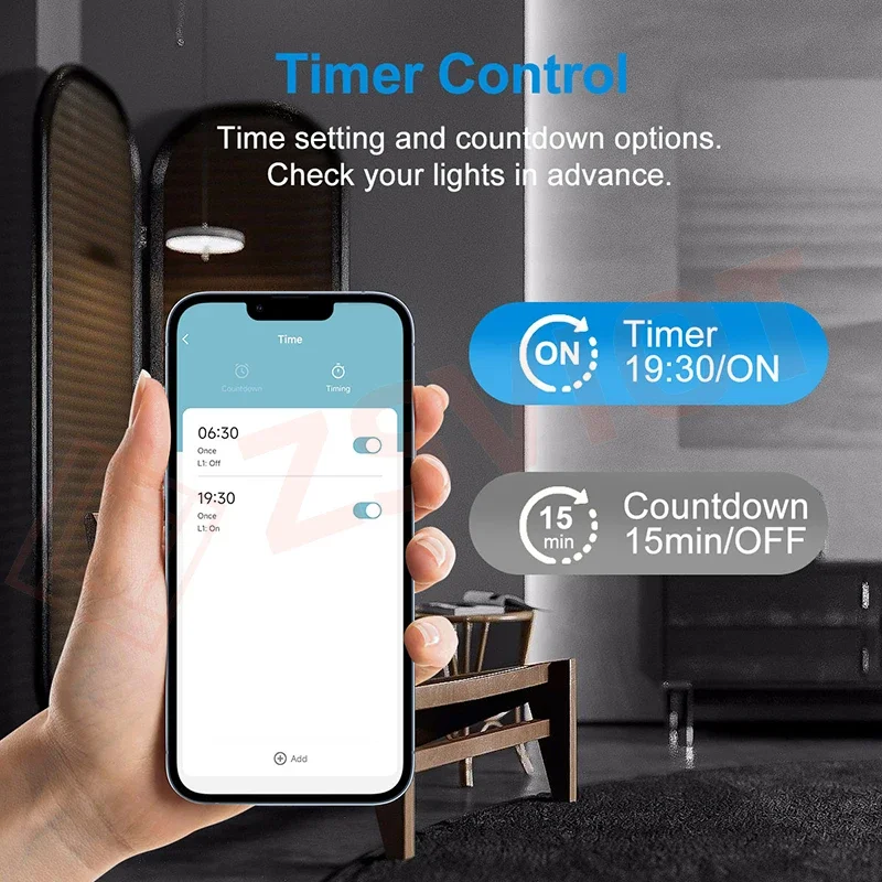 Tuya Smart Zigbee-Schalter mit Wetterzeitanzeige, Induktionsfunktion für den menschlichen Körper, 4-Gang-Wandlicht-Tastenschalter mit Fernbedienung