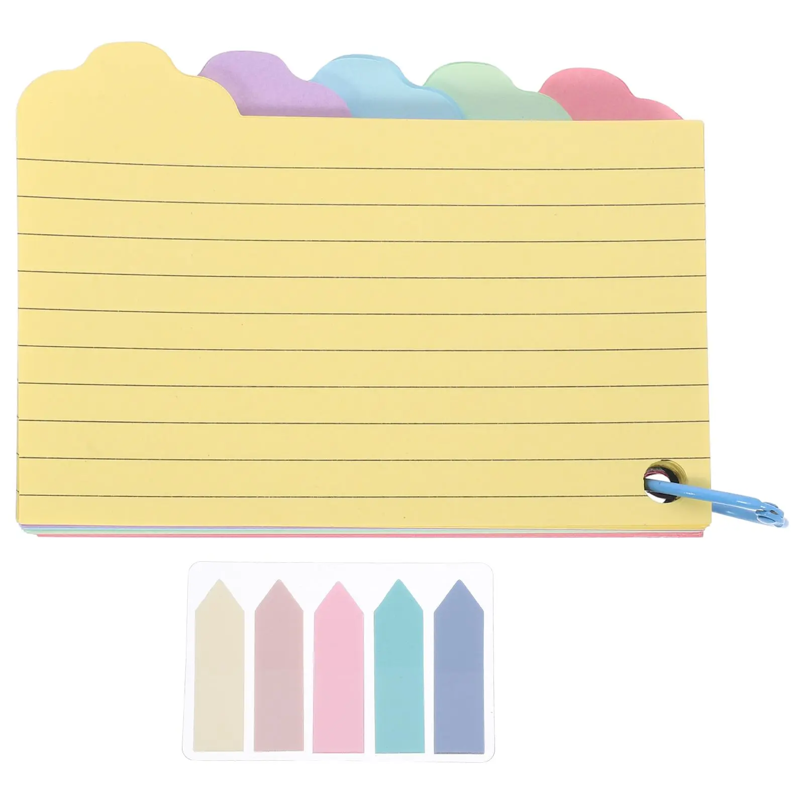 

Index Card Notes Lined Cards Tabs Flashcards with Binder Blank Ring White Colored Learning Memory
