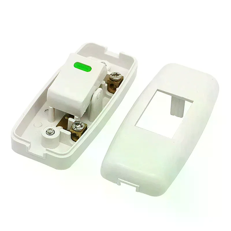 1Pc Light Switch For Home Classic White Inline ON/OFF Table Bedside Lamp Desk Light Cord Cable Switches Electrical Accessories