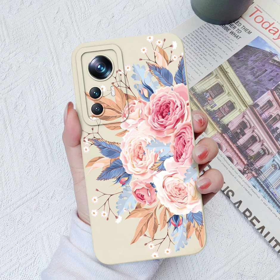 Case For Xiaomi 12 12X 12S Shockproof Liquid Silicone Back Cover For Xiaomi12 12 X 12 S Cute Dinosaur Cartoon New Design Shell