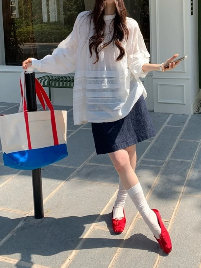 Alien Kitty Holiday Gonne Denim Allentato Donna Casual Chic Dolce 2025 Slim OL Dolce Nuovo Streetwear Estate Quotidiano Tutti i fiammiferi