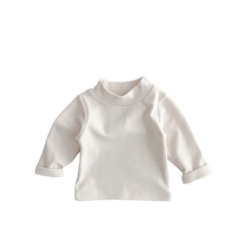 아기 옷 Korean 2023 Winter Baby Clothes Warm T Shirt for Girls Casual Baby Tops Newborn Half High Neck Bottom Sweater Ropa De Niña