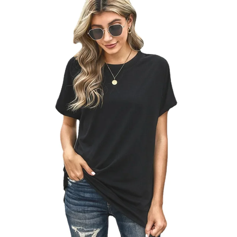 2024 New Summer Women High Quality Cotton Tshirts Fashion Causal Slim Ladies Tshirts