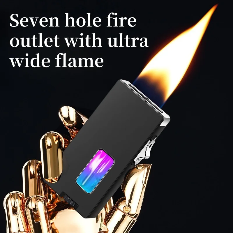 

New Viral K45 7-Hole Open Flame Lighter Gravity Sensing by Shaking Stylish Refillable Design