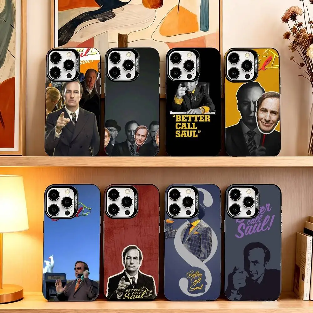 

B-Better Call S-Saul Phone Case For iPhone 17,16,15,14,13,12,11 Plus,Pro Max,XS,Colored Silver Plated Inside Cover