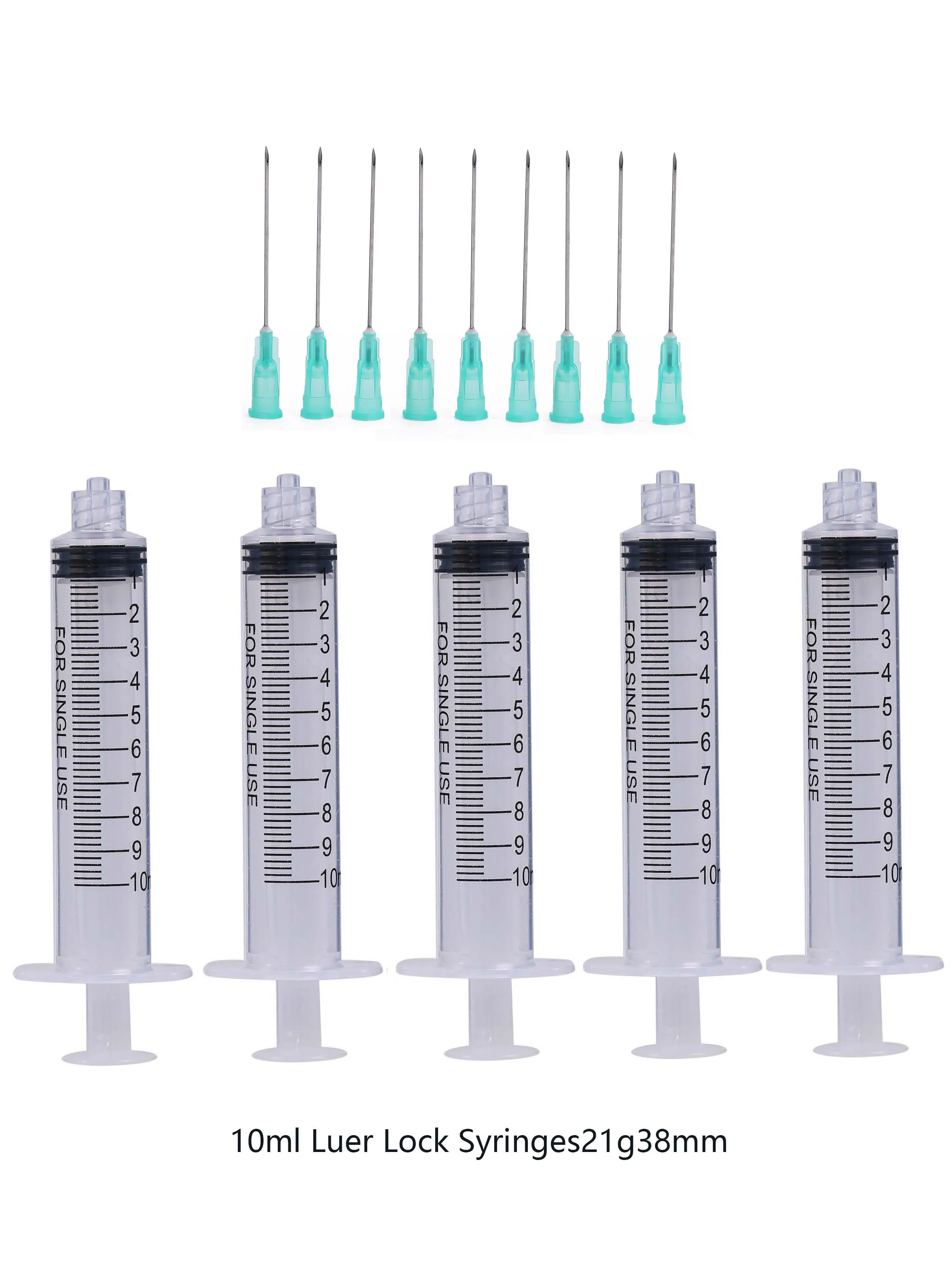10ml Luer Lock Syringes+ 21g38mm + 20g 19g 18g 16g Injection Needles Injection Tool Sharp Pointed Needles Disposable Needle