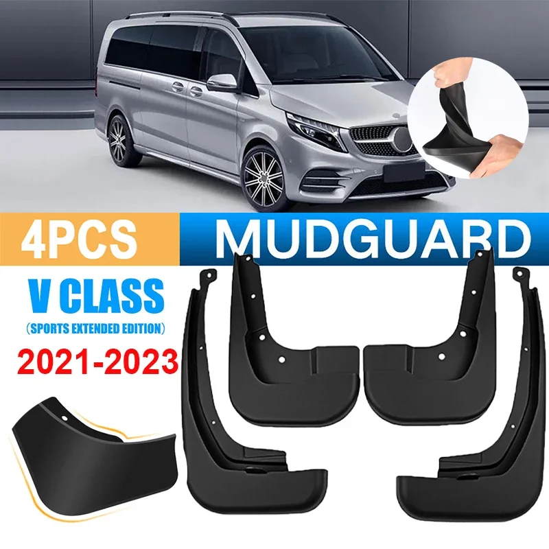 

4Pcs/set Car Mudguards Mud Front and Rear Wheel Fenders Fit for Mercedes-Benz V Class Vito 2021-2023 V206L