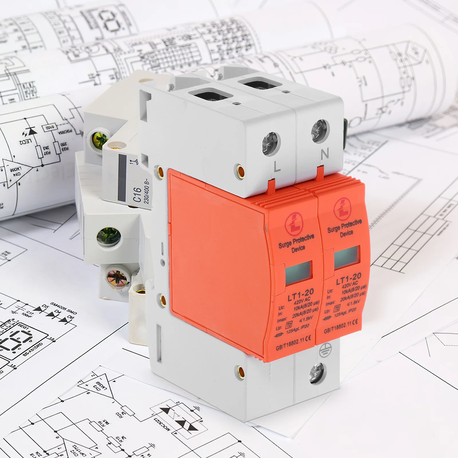 عرام حامي 2p20ka المنزلية حامي الطاقة الأرضية المهنية صواعق جهاز حماية 20ka حماية الطفرة