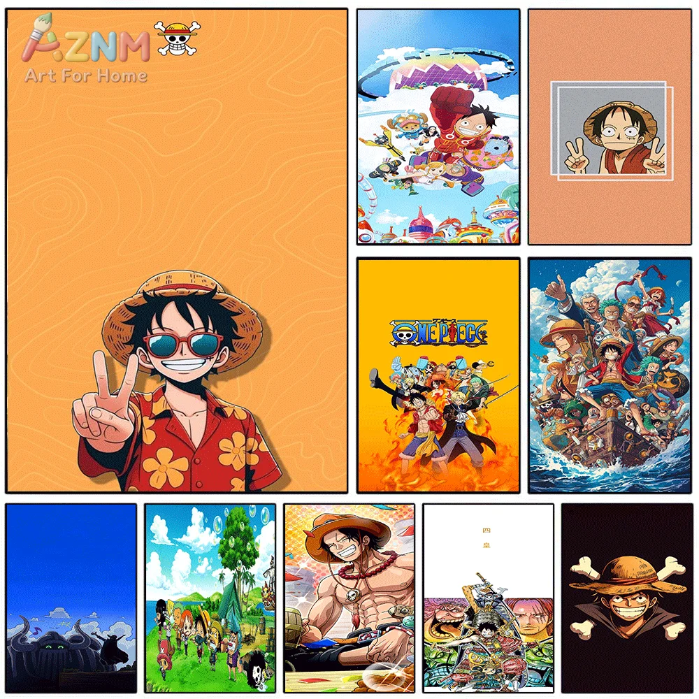 One Piece Straw Hat - AZNM ingelijste canvas print One Piece