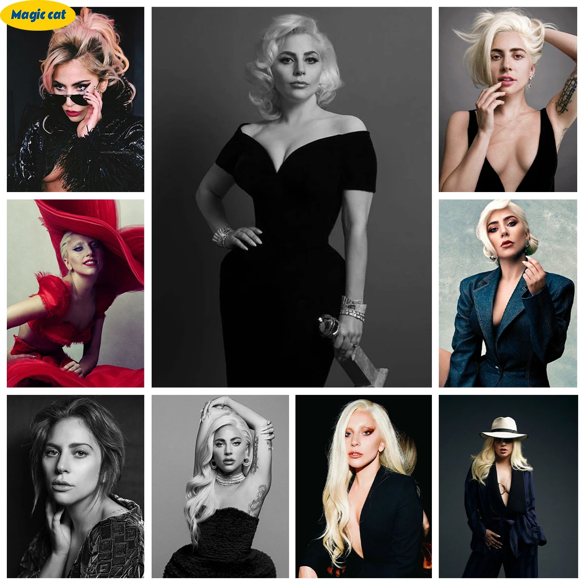 

American Female Singer 5D Diamond Painting L-Lady Gaga Portrait Diy Diamond Embroidery Artistic Photos Home Wall Decor Fan Gift