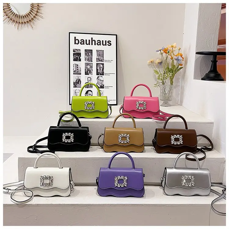 

Квадратный кошелек со стразами 2025 года — маленькая дизайнерская сумка через плечо/ручная для женщин