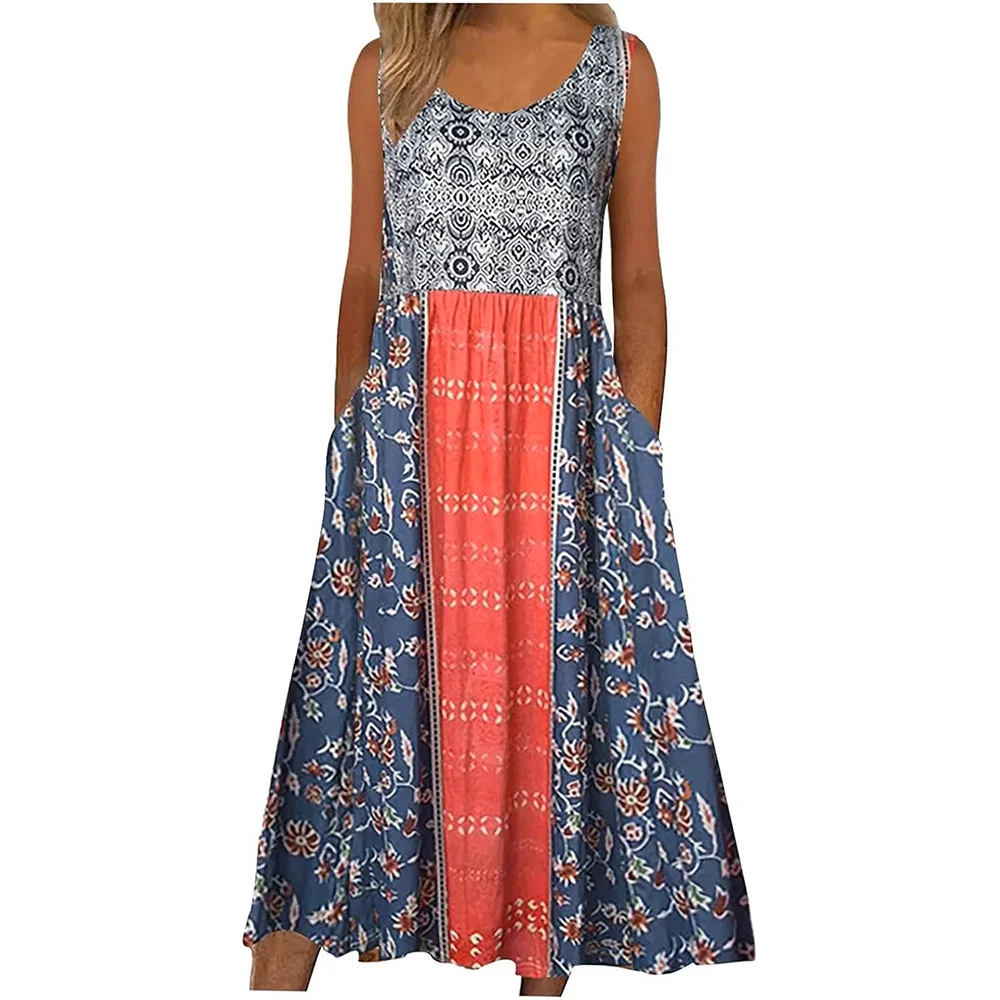 Europe and the United States 2024 spring/summer new print sleeveless pullover dress women's casual dress - Image 5