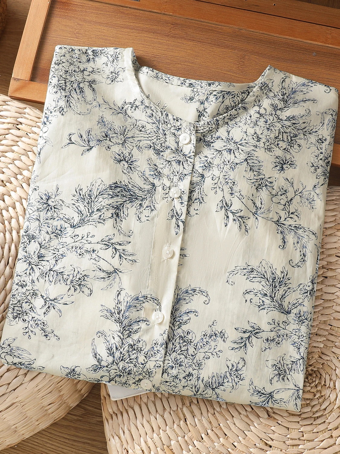 Novo chinês sle feminino algodão impressão irt longo sve redondo ne tamanho grande topo faionable confortável outono wear