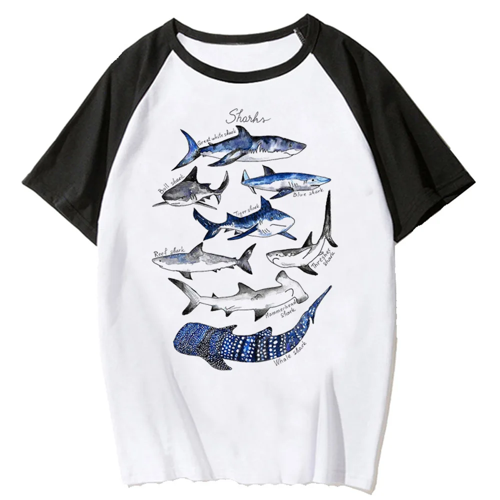 Whale t-shirts women summer harajuku Japanese top girl Japanese designer y2k clothing