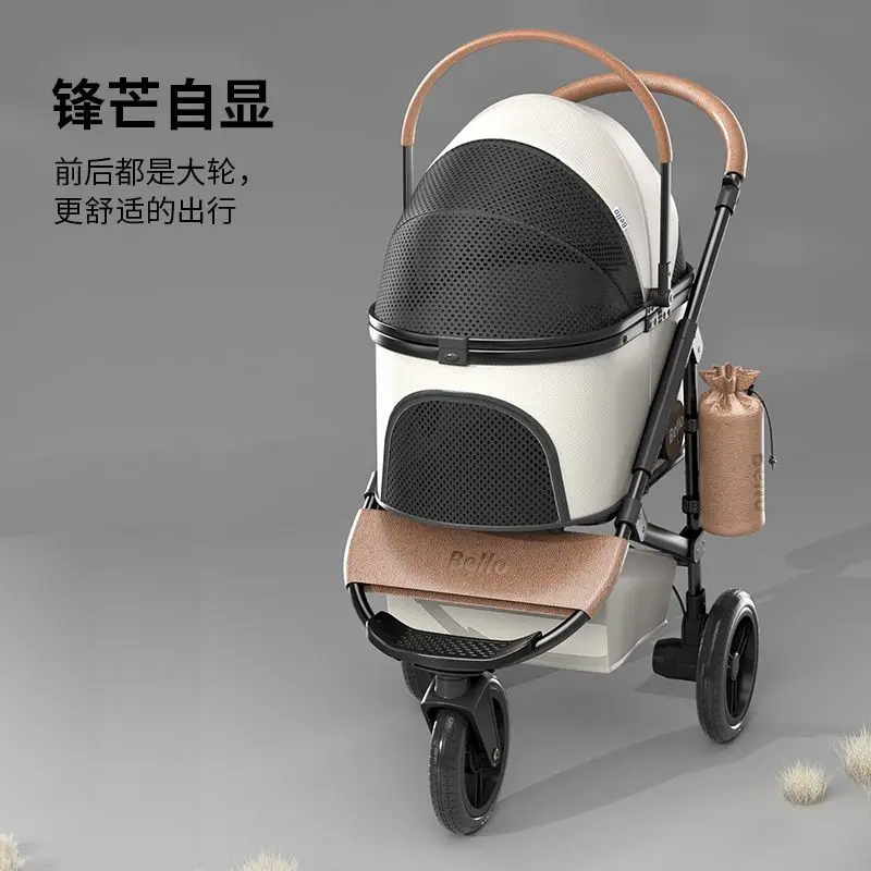 Pet Cart Cat Small and Medium-sized Dog Can Be Separated Car Dog Walker Three Wheels Out Trolley Pet Stroller Cat Trolley