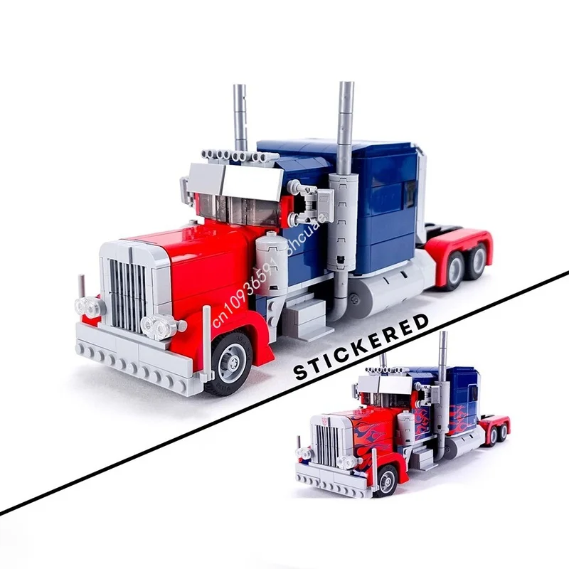 

1015pcs MOC City Champions Peterbilt Optimus Prime Model Building Blocks Construction Christmas Gifts Creative Toys Idea