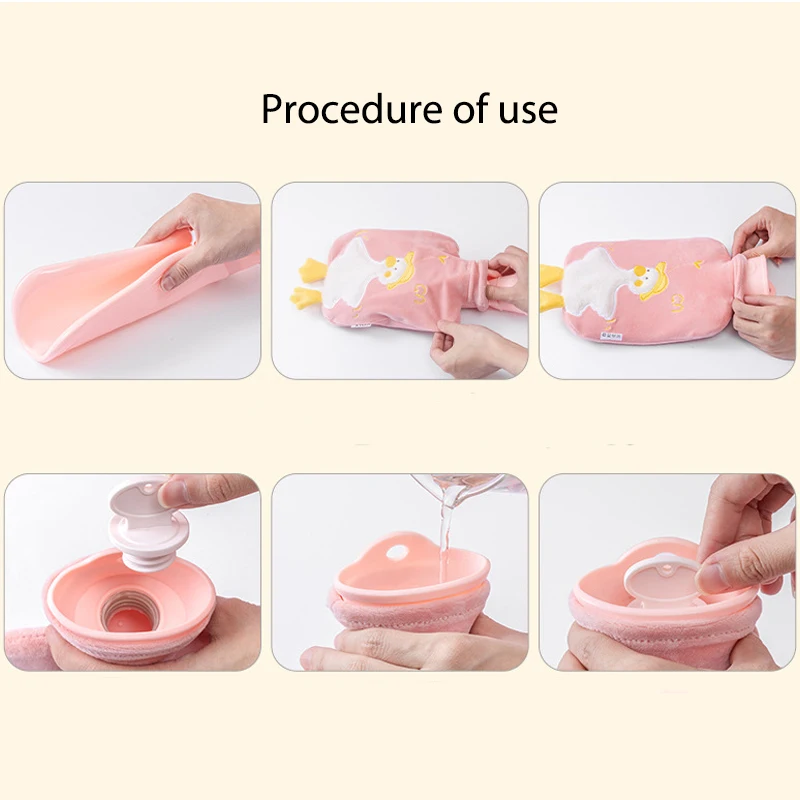 Cute Large Warmer Hot Water Bag for Period Pain Stuffed Menstrual Colic Heater Plush Hand Warmer Seed Guatero Bottle