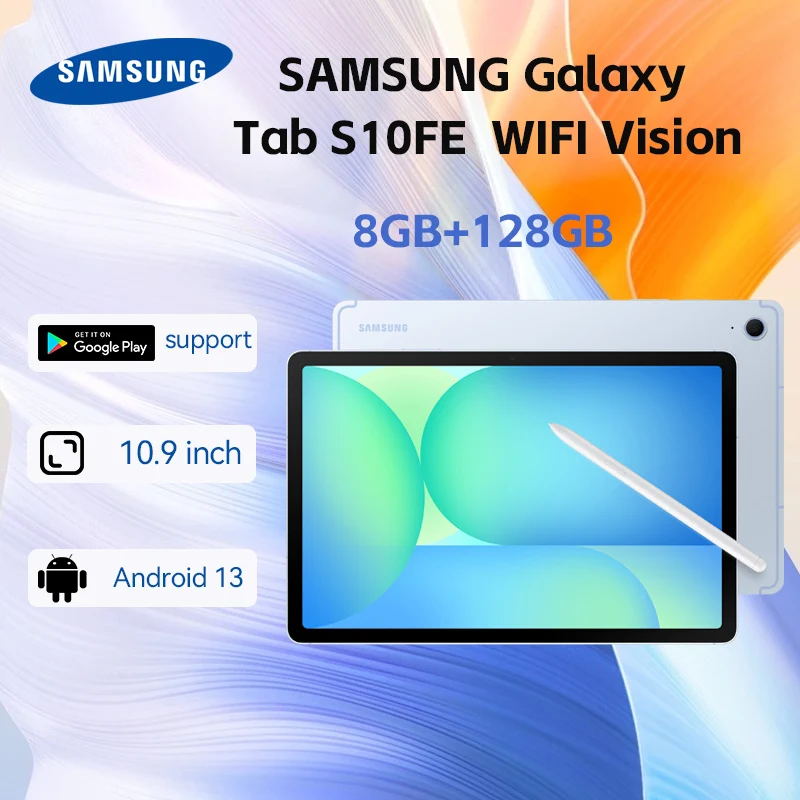 New SAMSUNG Galaxy Tab S10fe Tablet With S Pen WIFI Vision 8+128G WLAN X520 Support Google Play 8 Cores 8000 mha battery