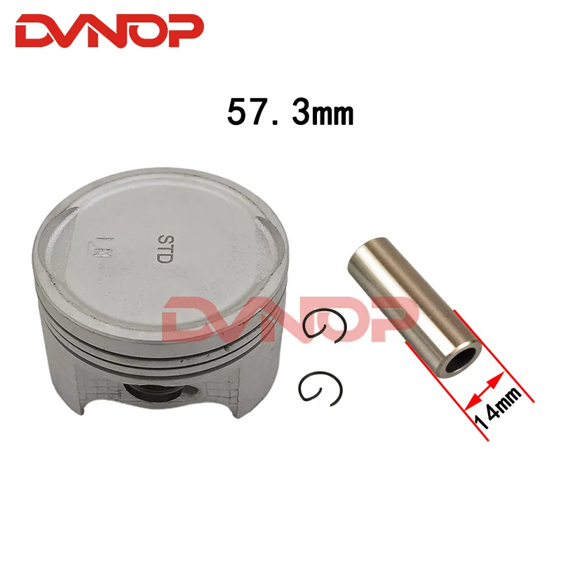 Motorcycle 57.3 mm STD +25 +50 Piston 14 mm Pin Ring 0.8*0.8*1.5mm Set Kit Assembly For Honda CBF150 CBF 150 150cc