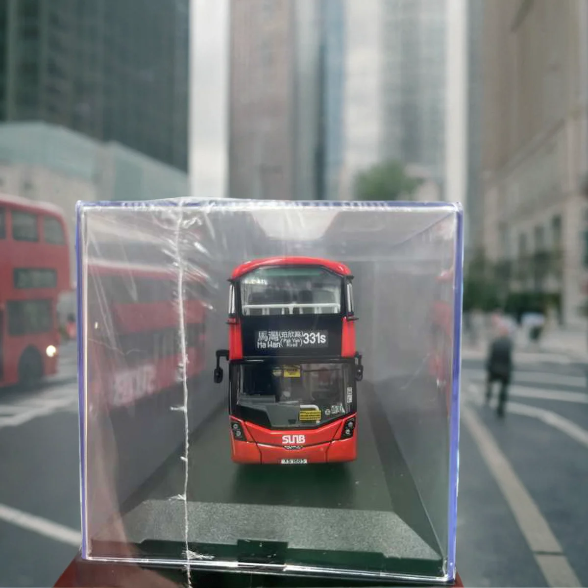 1/76 Double-decker Alloy Red Bus with LOGO Style Sunshine Avant-garde STREETDECK Bus Model Toy Collection