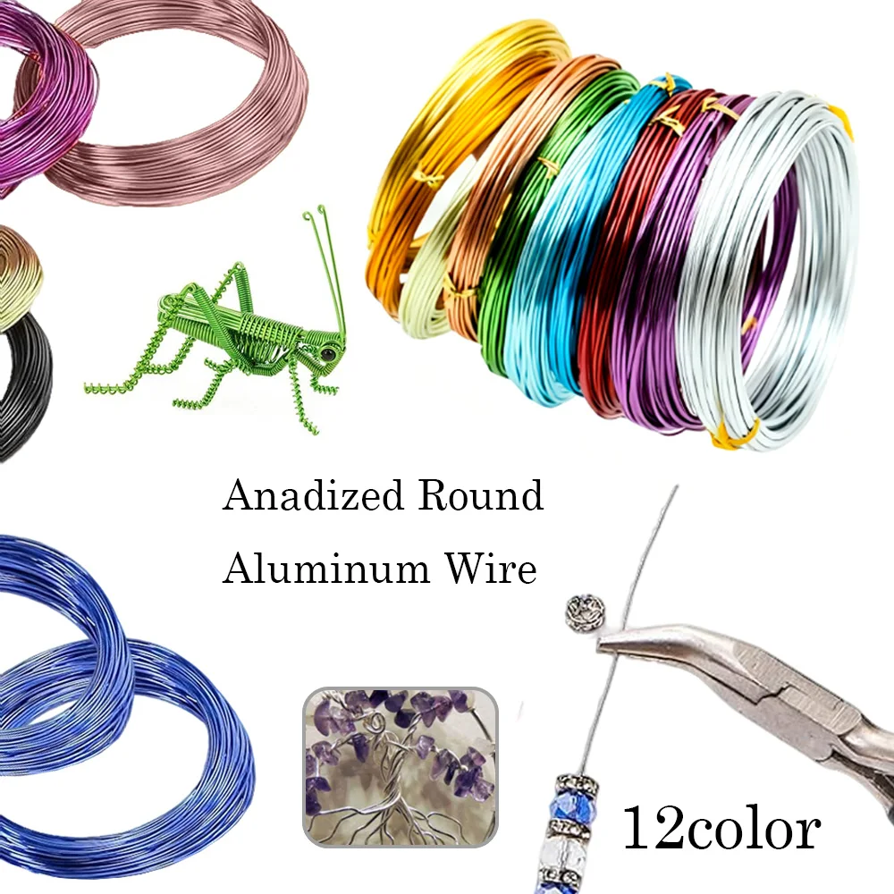 

3-10 метров Anadзованный круглый алюминиевый провод 1 мм/1,5 мм/2 мм/2,5 мм Универсальный окрашенный алюминиевый металлический провод, для фурнитуры для ювелирных изделий своими руками