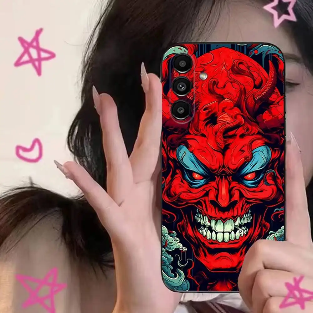 Japanese Samurai Oni Mask Phone Case For Samsung S24,S21,S22,S23,S30,Ultra,S20,Plus,Fe,Lite,Note,10,9,5G Black Soft Cover - Image 5