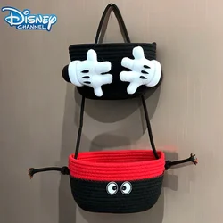 Disney Mickey Mouse Palm Double Layer Storage Basket Cute 3D Wall Hanging Basket Cartoon Braid Storage Box Party Gift