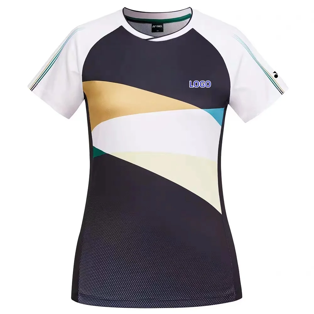 Custom YY men's and women's badminton tennis T-shirt Quick drying material breathable sweat absorption can print numbers and nam