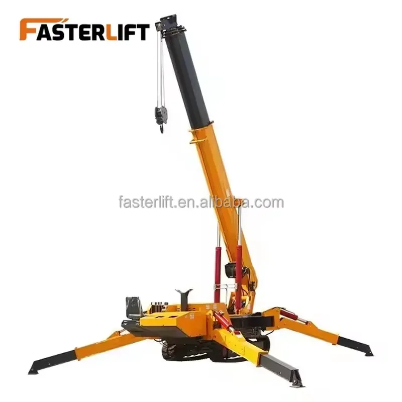 2026 CE Hydraulic Mobile Municipal Spider Crane with Cab Boom Lifting Folding Arm for Narrow Spaces