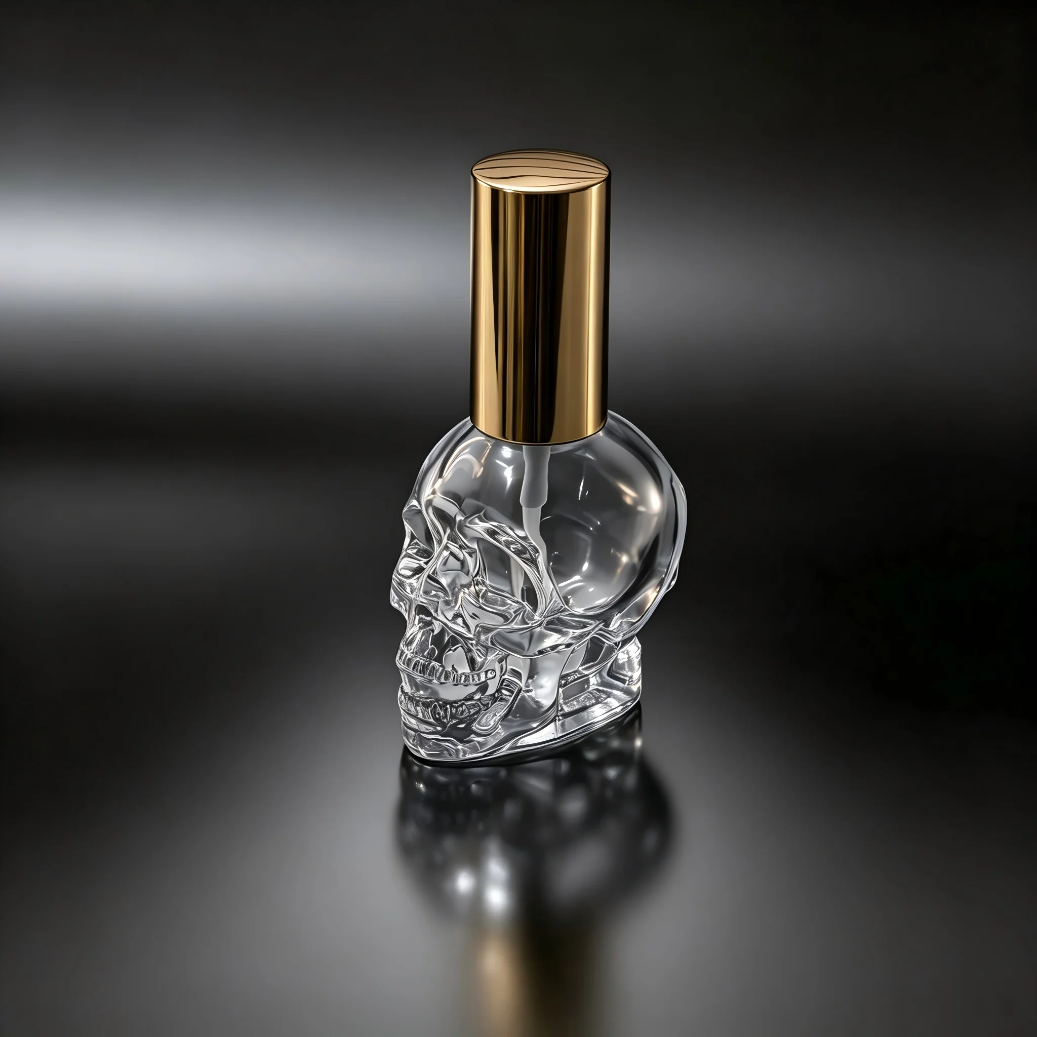 30 ml 3D-Totenkopf-Form Glas-Parfümzerstäuber, nachfüllbarer Feinsprühzerstäuber, transparenter Glasbehälter, tragbarer Kosmetikbehälter für Parfüm – Detail 7