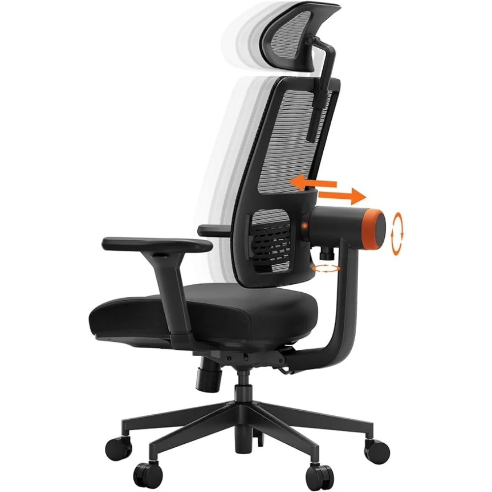 Silla ergonómica de oficina para el hogar, asiento de escritorio de espalda alta con soporte Lumbar adaptable único, reposacabezas ajustable