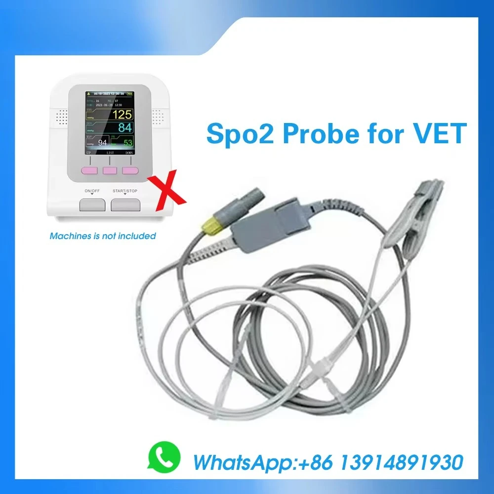 Vet SpO2 Detector with Tongue Clip, Compatible with CONTEC08A-VET Electronic Blood Pressure Monitor