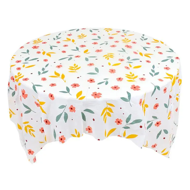 New 160*160cm Disposable Plastic Tablecloth Large Rectangular Waterproof Table Cover for Wedding Birthday Indoor Outdoor Use