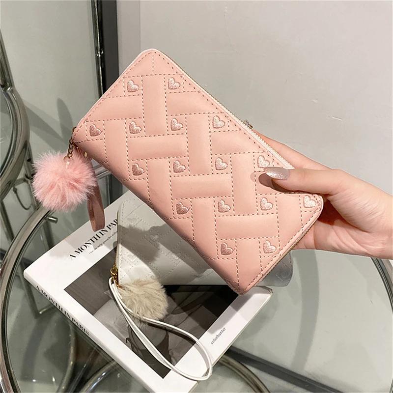 Women's Long Wallet European and American Fashion Solid Large Capacity Handbag Double Layer Change Mobile Phone Bag