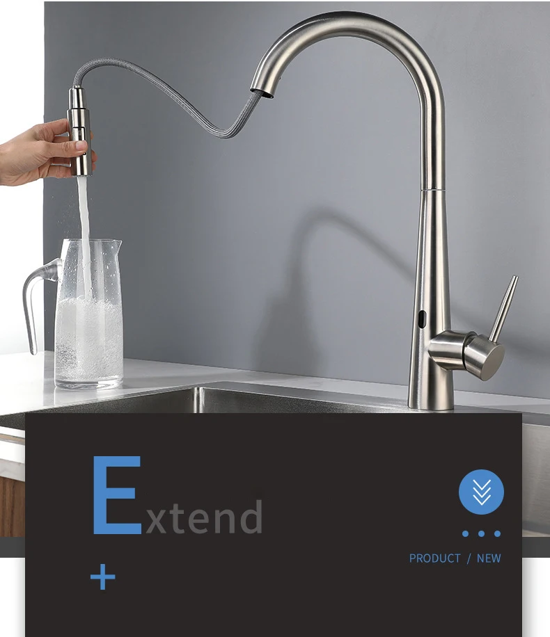 Stainless Steel AutoTouch Control Kitchen Faucets Smart Sensor Kitchen Mixer Touch Faucet for Kitchen Pull Out Sink Taps NL733