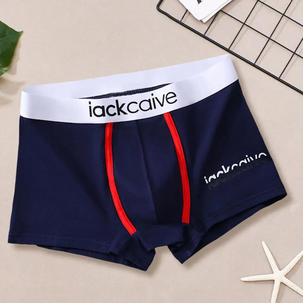 กางเกงบ็อกเซอร์สำหรับผู้ชายกางเกงบ็อกเซอร์แบบมีความชื้นมีสายคาดเอวกว้างถึงกลางสีปะต่อพิมพ์ลายตัวอักษรกางเกงกีฬา