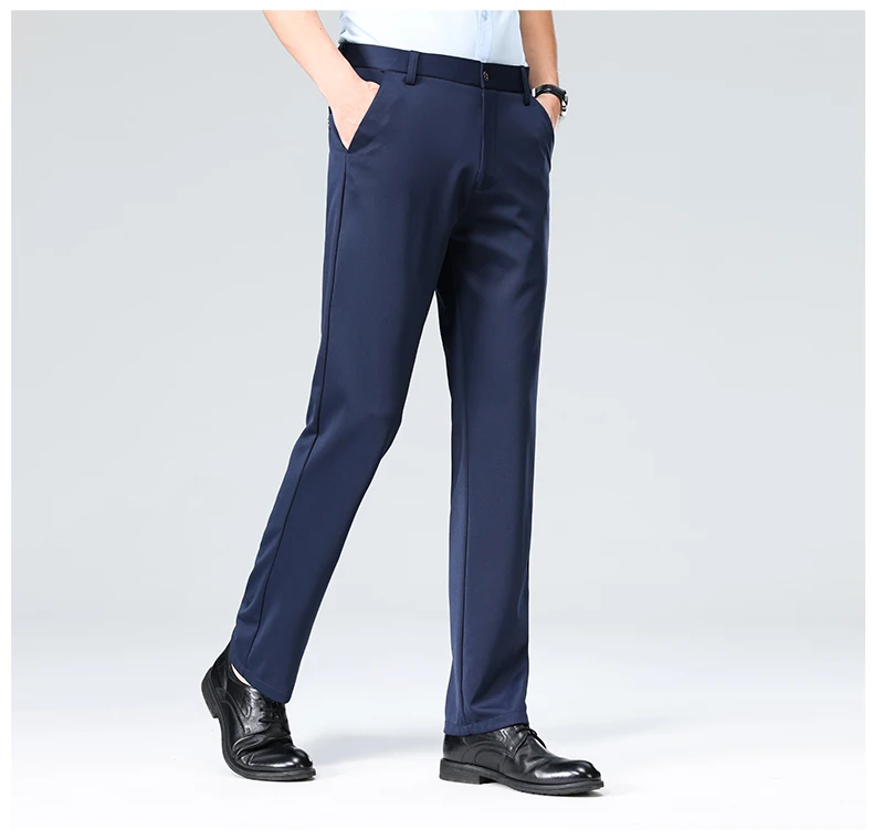 29-42 männer Sommer Dünne Mode Business Casual Anzug Hosen Lange Hosen männer Elastische Gerade Hülse Formale hosen Plus Größe – Detail 8