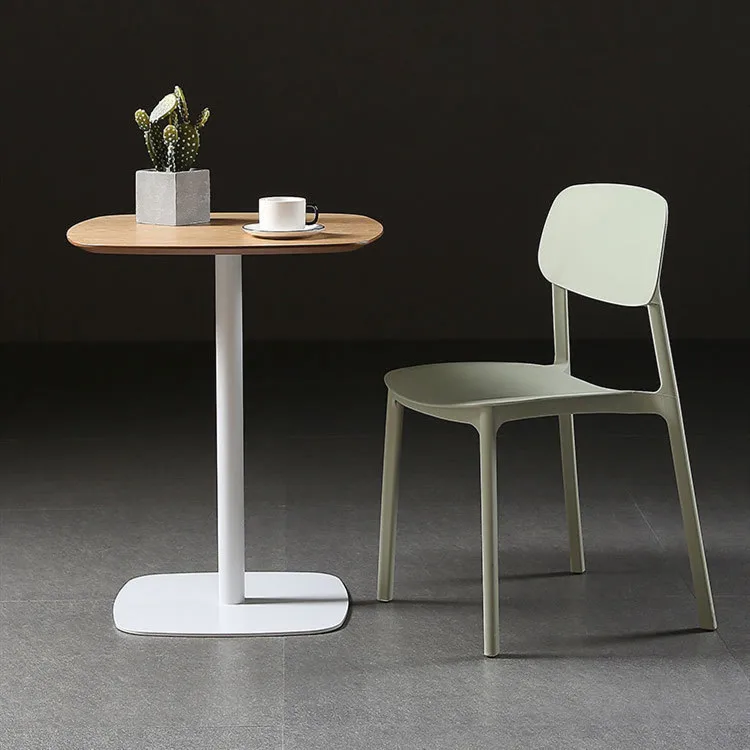 Light luxury dining table Modern simple white small round table Household dessert shop Cafe square table Restaurant booth