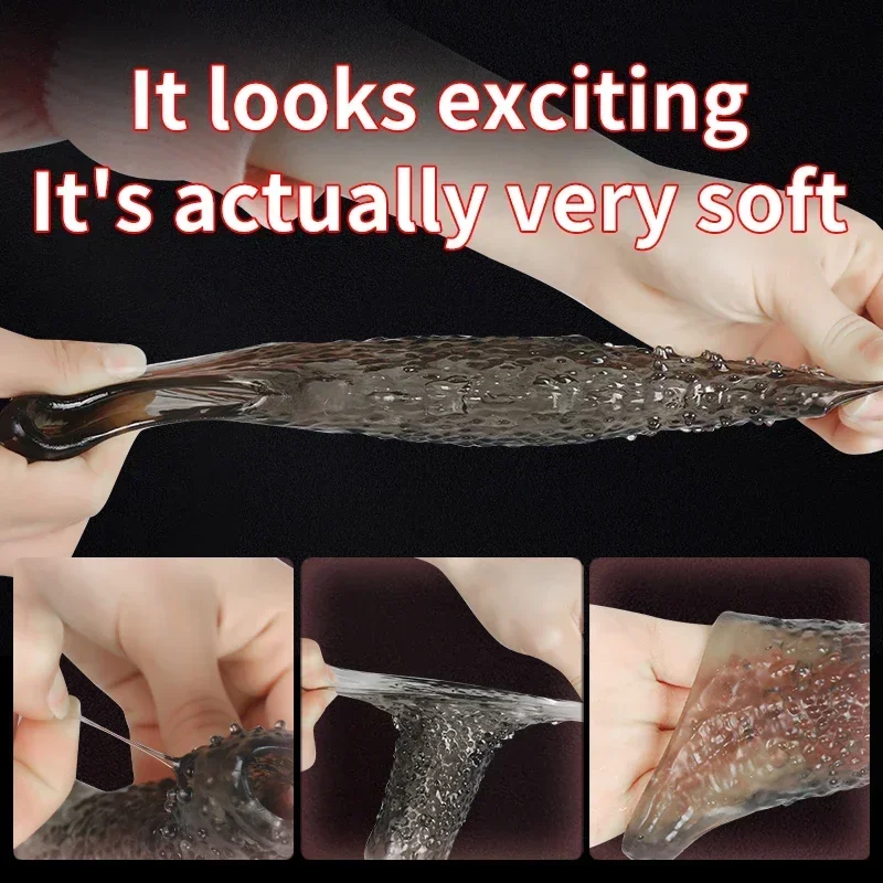 سيليكون القضيب موسع الواقي الذكري قابلة لإعادة الاستخدام دسار كم حشفة تأخير القذف كوكرينج لا هزاز الجنس لعب الكبار للرجال الأزواج