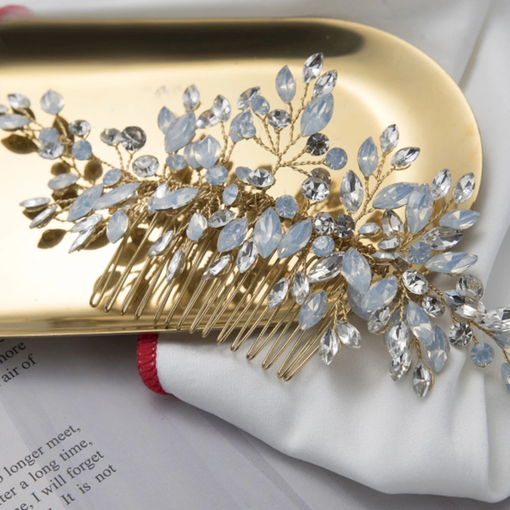 

Elegant Protein Rhinestone Hair Comb Wedding Headdress Accessories Bride Pins Hairpins Photography Props Bright Color
