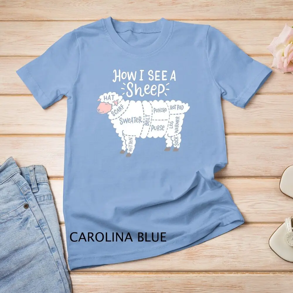 How I See A Sheep Cute Yarn Wool Sheep Knitter Knitting T-Shirt Unisex T-shirt