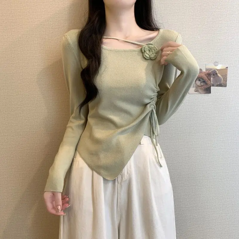 

Пуловеры женские нестандартной формы, модные, винтажные, уютные, осенние, элегантные, вязаные, универсальные, с гофрированным дизайном, повседневные свитера в стиле Харадзюку, шикарные