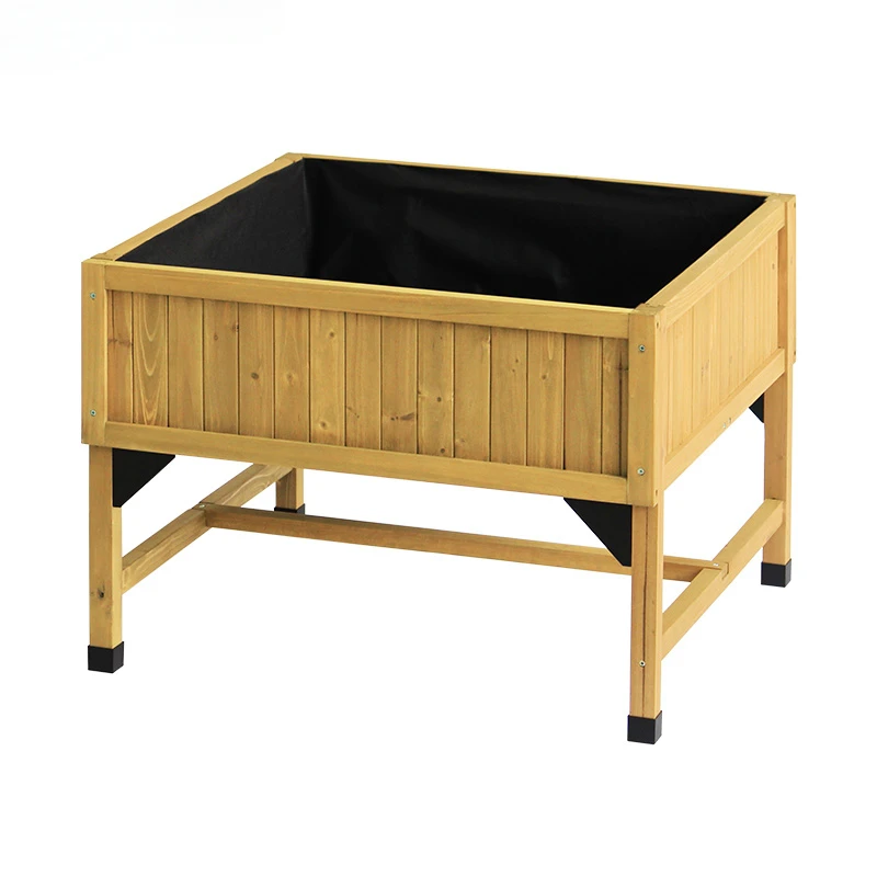 

Square Raised Pot Wooden Unlatched Balcony Garden Flowers and Vegetables