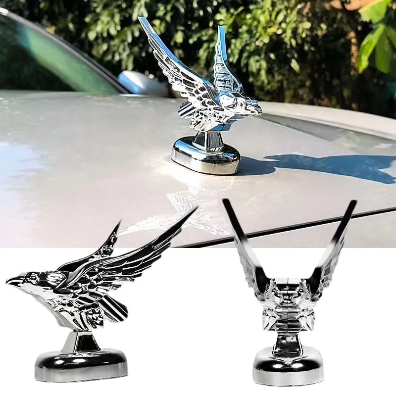 

3D Car Front Bonnet Emblem Eagle Ornament Badge Decal Front Hood Cover Sticker Exterior Accessories