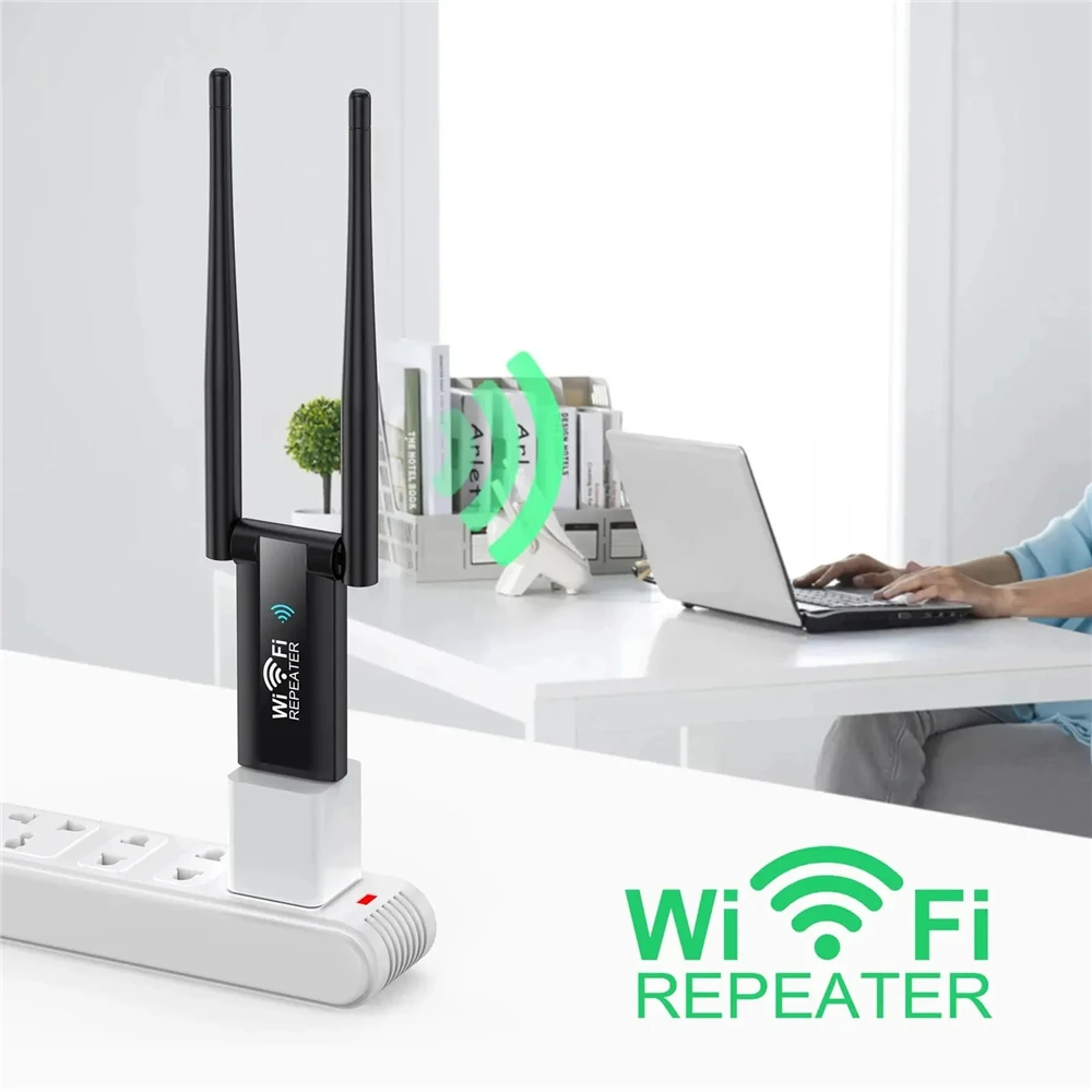 

For Desktop PC Laptop USB Wifi Repeater 300M Wi-Fi Signal Booster 2.4G Wireless Extender 2 Antenna Long Range Wi Fi Adapter