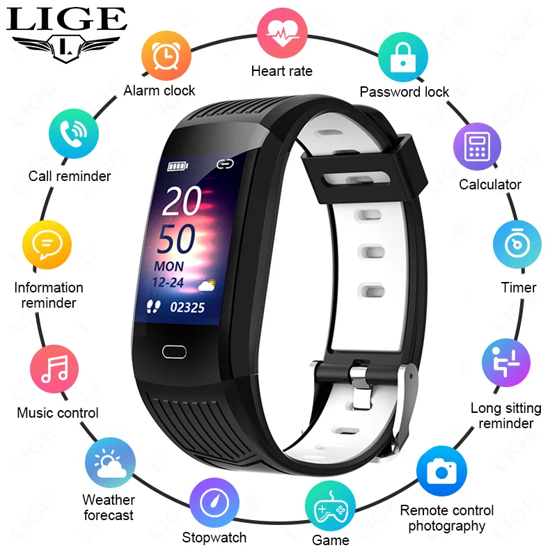 LIGE Bluetooth Connected Call Smart Bracelet Sports Fitness Waterproof Smartwatch Men Woman Wristband Health Monitoring Watches