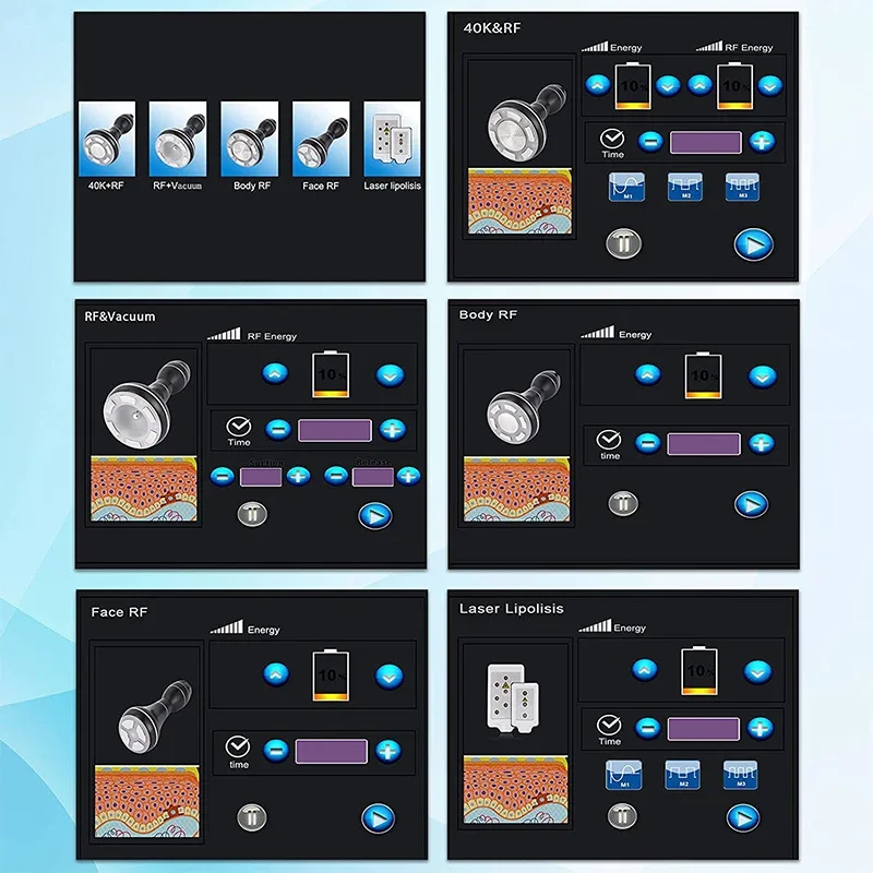 5 في 1 S شكل 40K التجويف آلة تخسيس الجسم تشكيل الجسم فراغ متعدد الأقطاب جهاز التجميل RF للوجه والجسم